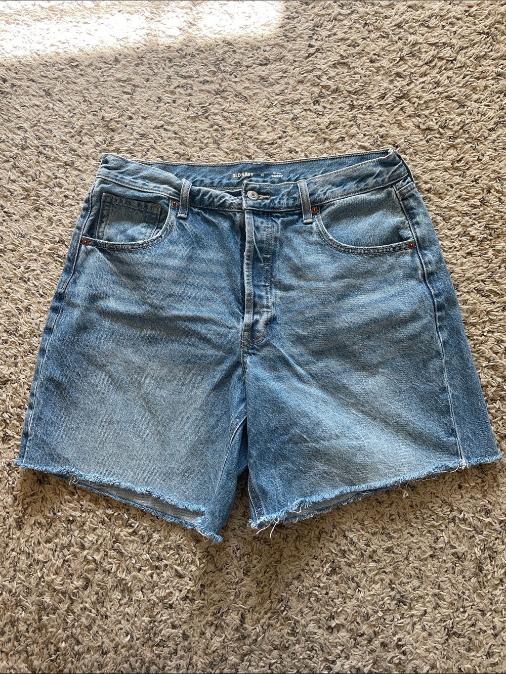 Old Navy Blue Denim Cutoff Shorts with Frayed Hem
